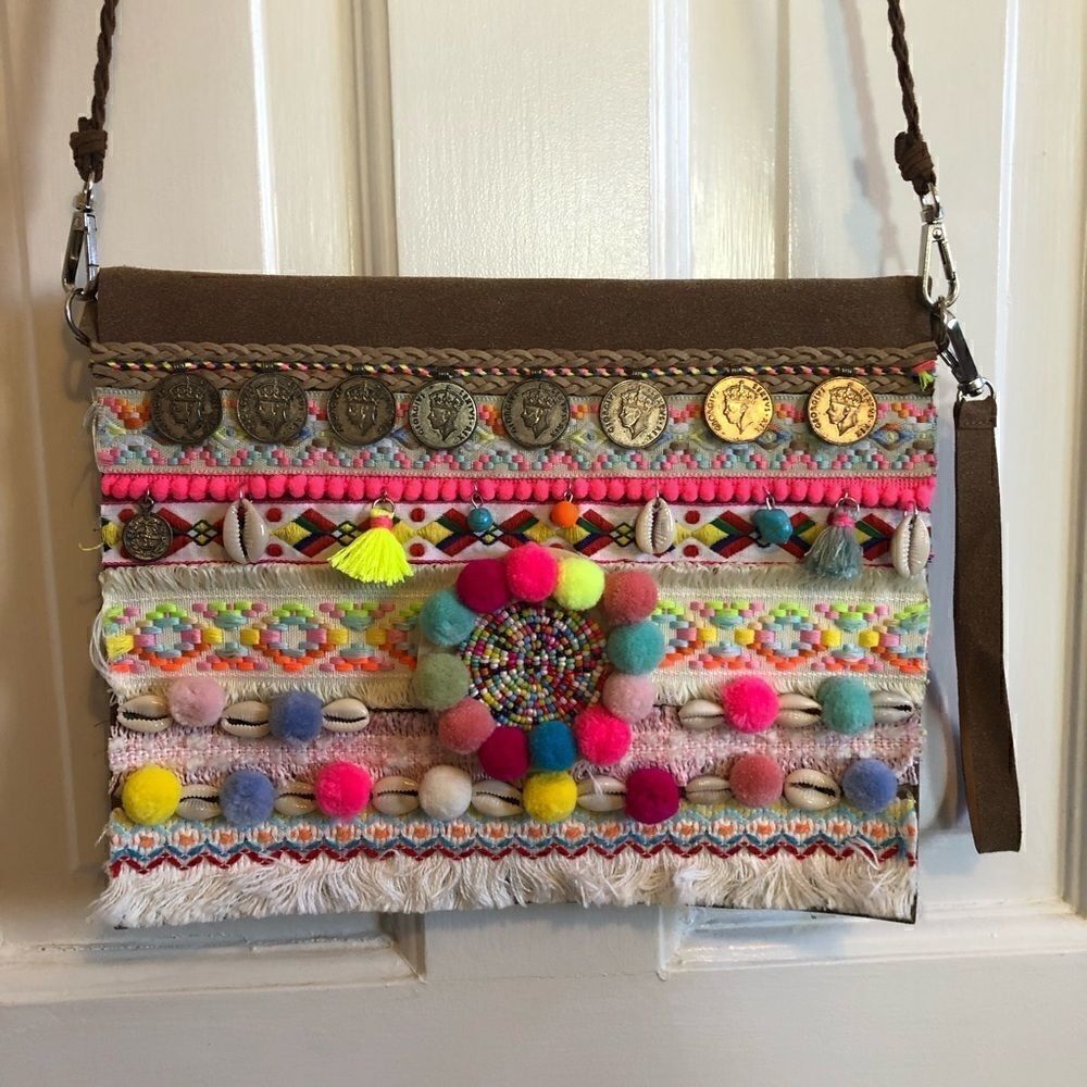 Colorful textured Genuine Leather purse